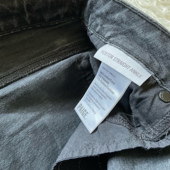 Paige Moonlight Fog Hoxton Ankle Frayed‎ Curved Hem Straight Leg Jeans - Picture 6 of 7